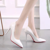 High-heeled shoes women fine heel pointed head design sexy temperament bright leather French patent leather women's shoes
